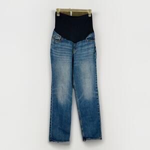 Old Navy Full Panel Maternity Jeans Boyfriend Cut Size 10 Blue Denim Light Wash